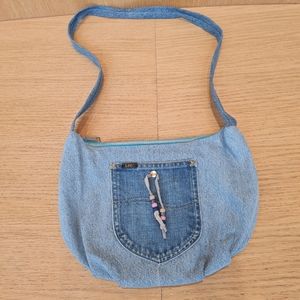 Handmade Jean shoulder bag with Beads